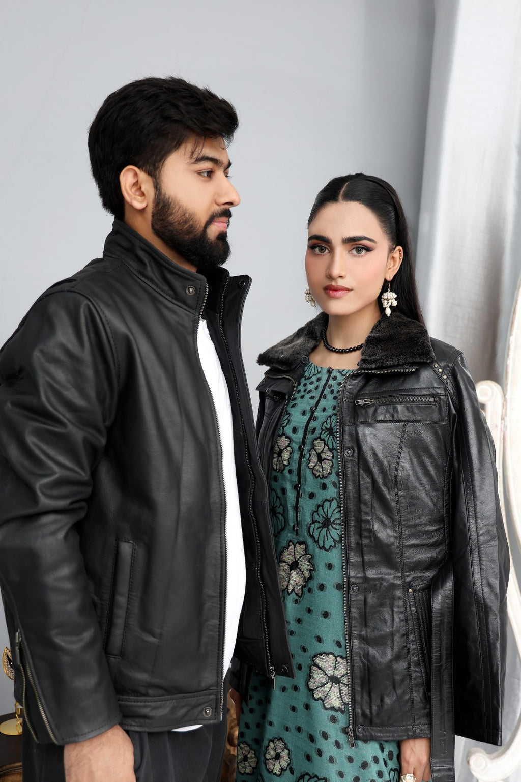 TAM-5 Matte Black Skipper Leather Jacket – Dual Collar Edition